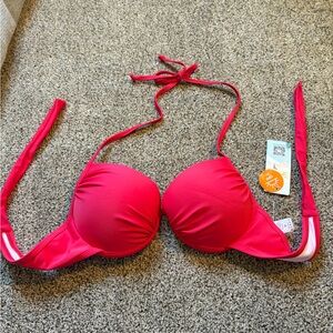 Attract Spirts hot pink push up bikini top NWT